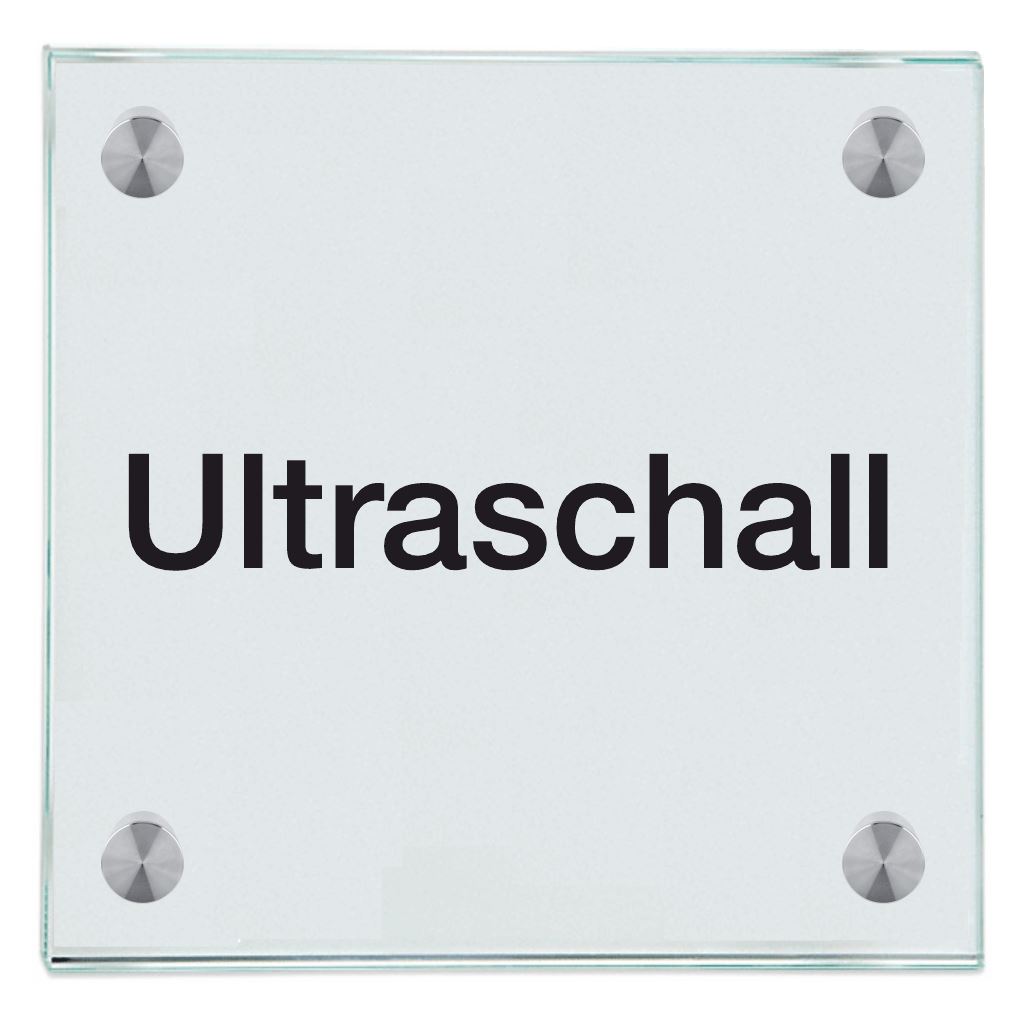 Praxisschild aus Glas Ultraschall 5