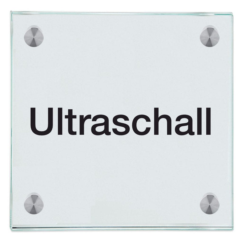 Praxisschild aus Glas Ultraschall 5