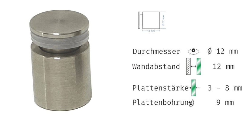 Abstandshalter Wiemerstedt zum Schrauben - Ø 12 mm WA: 10 / 12 mm 