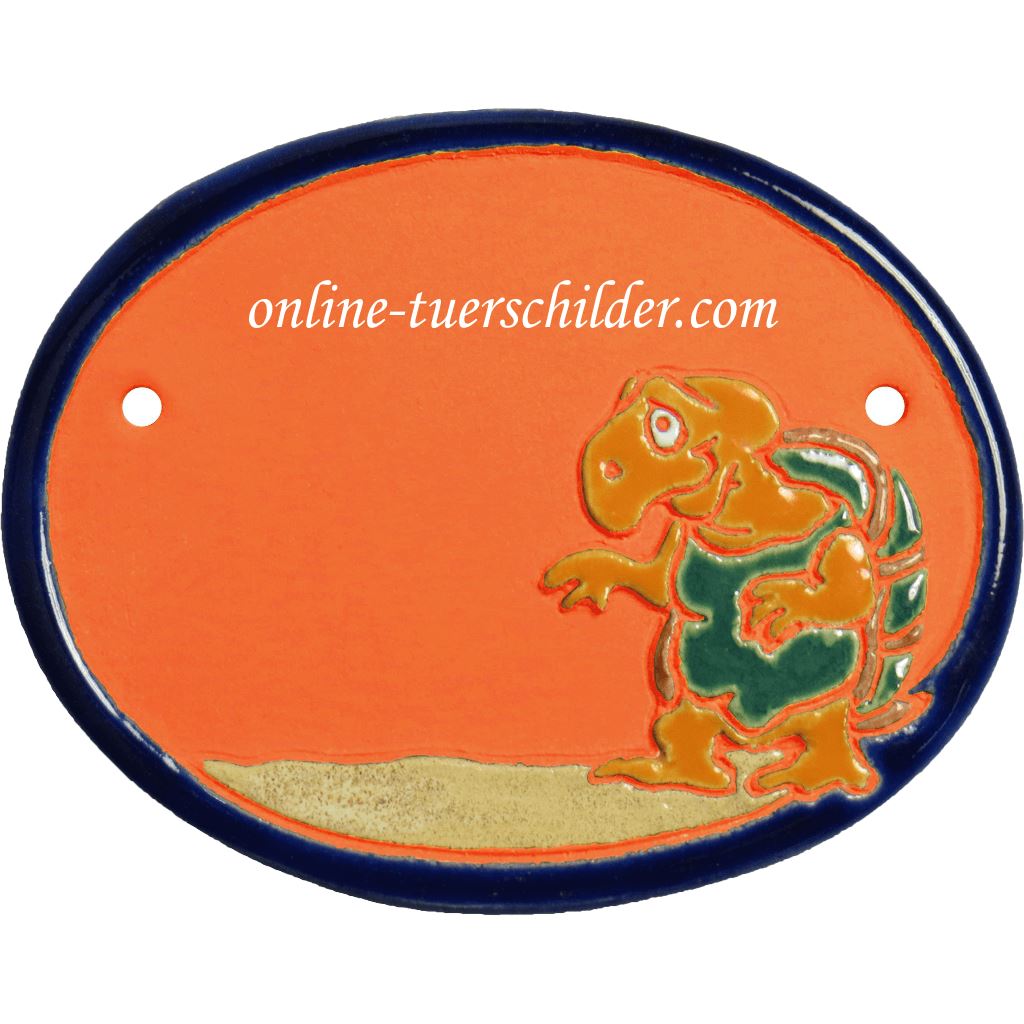 Türschild aus Keramik Schildkröte personalisiert Türschild Keramik Eine alte Schildkröte Terracotta