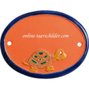 Türschild aus Keramik Motiv Schildkröte personalisiert  Terracotta 