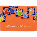 Türschild aus Keramik Händemeer personalisiert  Terracotta 