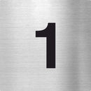 Piktogramm Zahl 1 aus Edelstahl Piktogramme 70x70mm