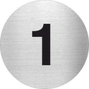 Piktogramm Zahl 1 aus Edelstahl  Ø 60mm