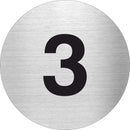 Piktogramm Zahl 3 aus Edelstahl Piktogramme Zahl 3 online-tuerschilder.com Ø 60mm