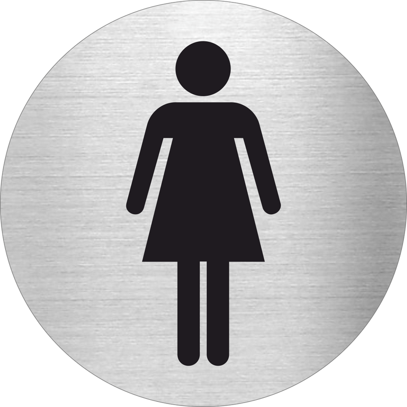 Piktogramm Edelstahl WC Damen / Frau