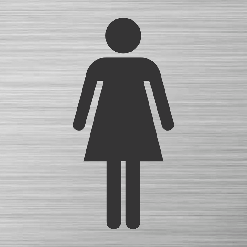 Piktogramm Edelstahl WC Damen / Frau