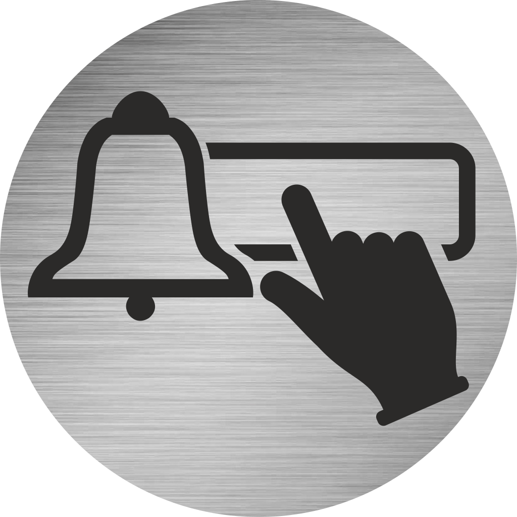 Piktogramm Klingel mit Hand 2