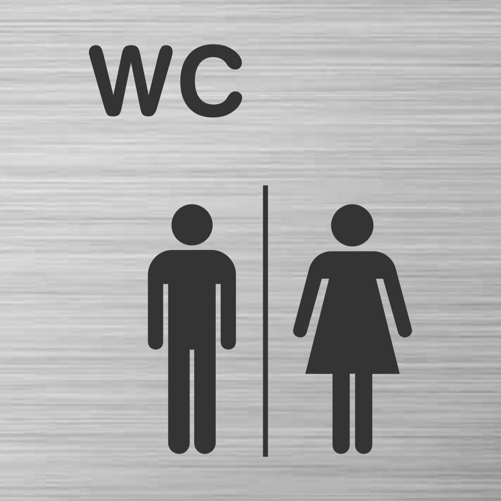 Piktogramm Edelstahl WC Damen und Herren 2