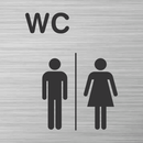 Piktogramm Edelstahl WC Damen und Herren 2
