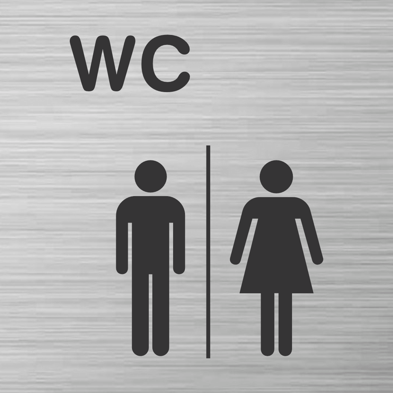 Piktogramm Edelstahl WC Damen und Herren 2