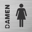Piktogramm Edelstahl WC Damen 2