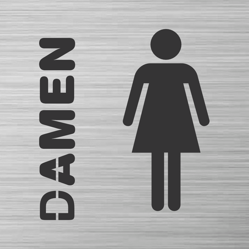 Piktogramm Edelstahl WC Damen 2