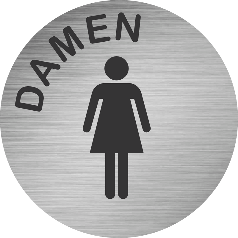 Piktogramm Edelstahl WC Damen 2