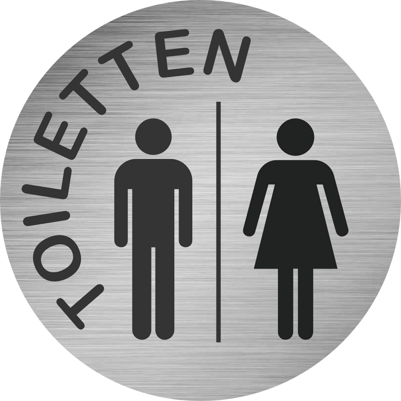 Piktogramm Edelstahl Toiletten Damen und Herren 3