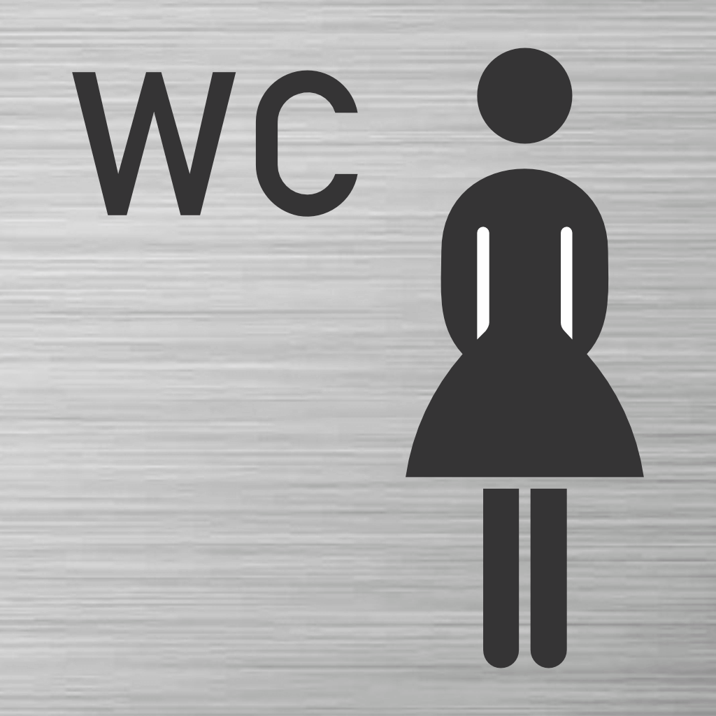 Piktogramm Edelstahl WC Damen 3