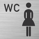 Piktogramm Edelstahl WC Damen 3
