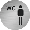 Piktogramm Edelstahl WC Herren 3