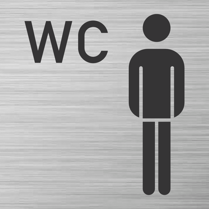 Piktogramm Edelstahl WC Herren 3