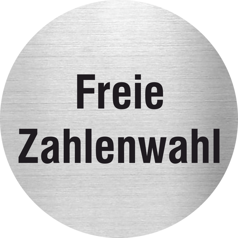 Piktogramm Freie Zahlenwahl Edelstahl