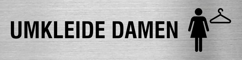 Pikto Umkleide Damen Text Edelstahl