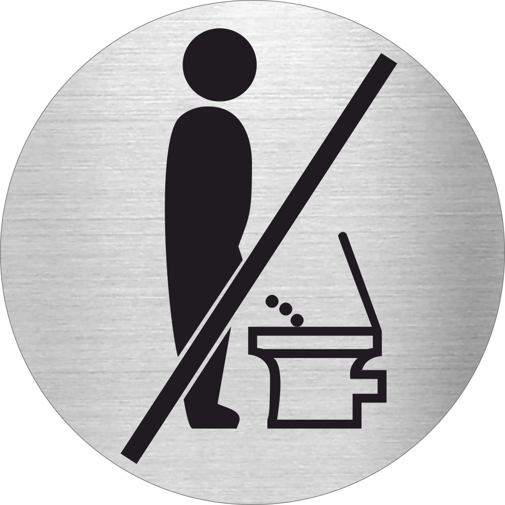 Piktogramme Edelstahl Nicht im Stehen pinkeln