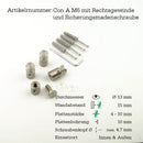 Abstandshalter Con mit Inbus und Linksgewinde  Ø 13 mm WA: 15/25 mm
