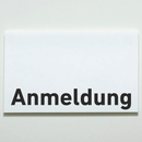 Anmeldung-Praxisschilder-Acryl-Folie in 130 x 200 mm-Praxisschild