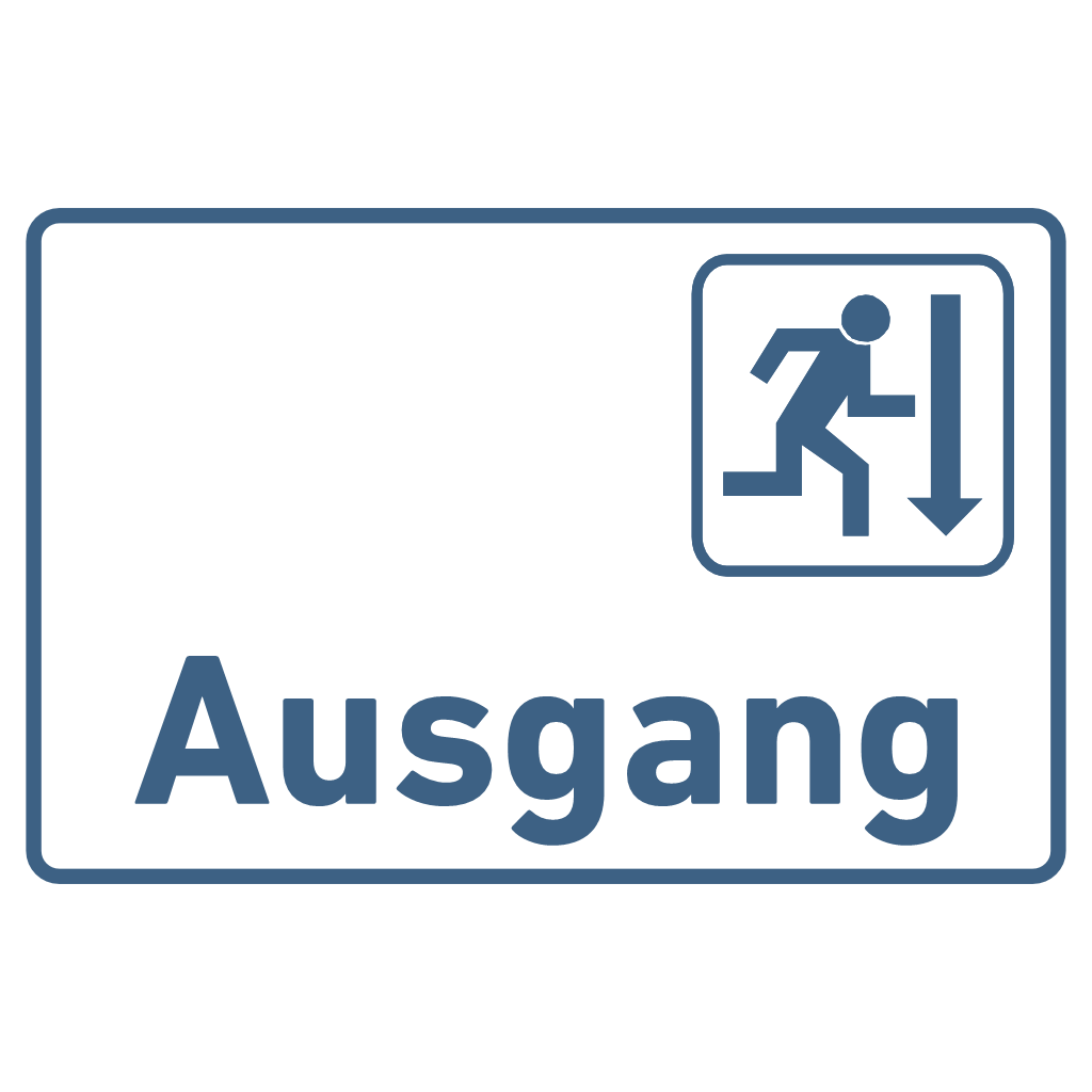 BESTSELLER Ausgang Praxisschild Acrylglas-Folienaufkleber in 130 x 200 mm zum Kleben