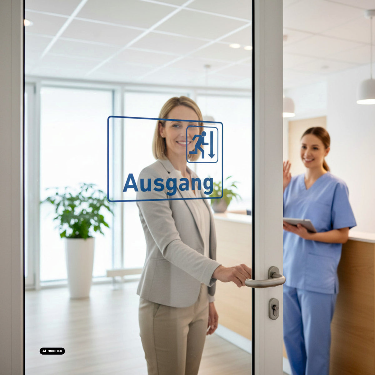 BESTSELLER Ausgang Praxisschild Acrylglas-Folienaufkleber in 130 x 200 mm zum Kleben