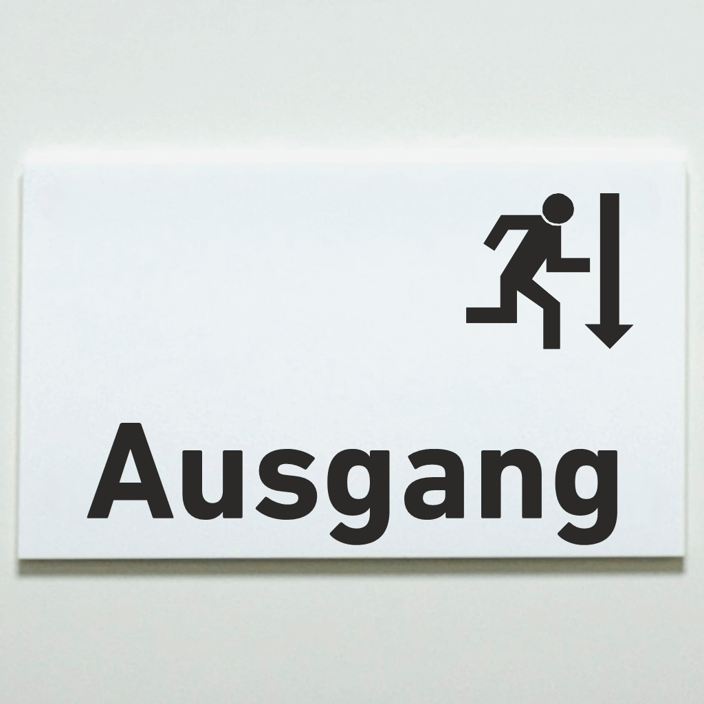 BESTSELLER Ausgang Praxisschild Acrylglas-Folienaufkleber in 130 x 200 mm zum Kleben