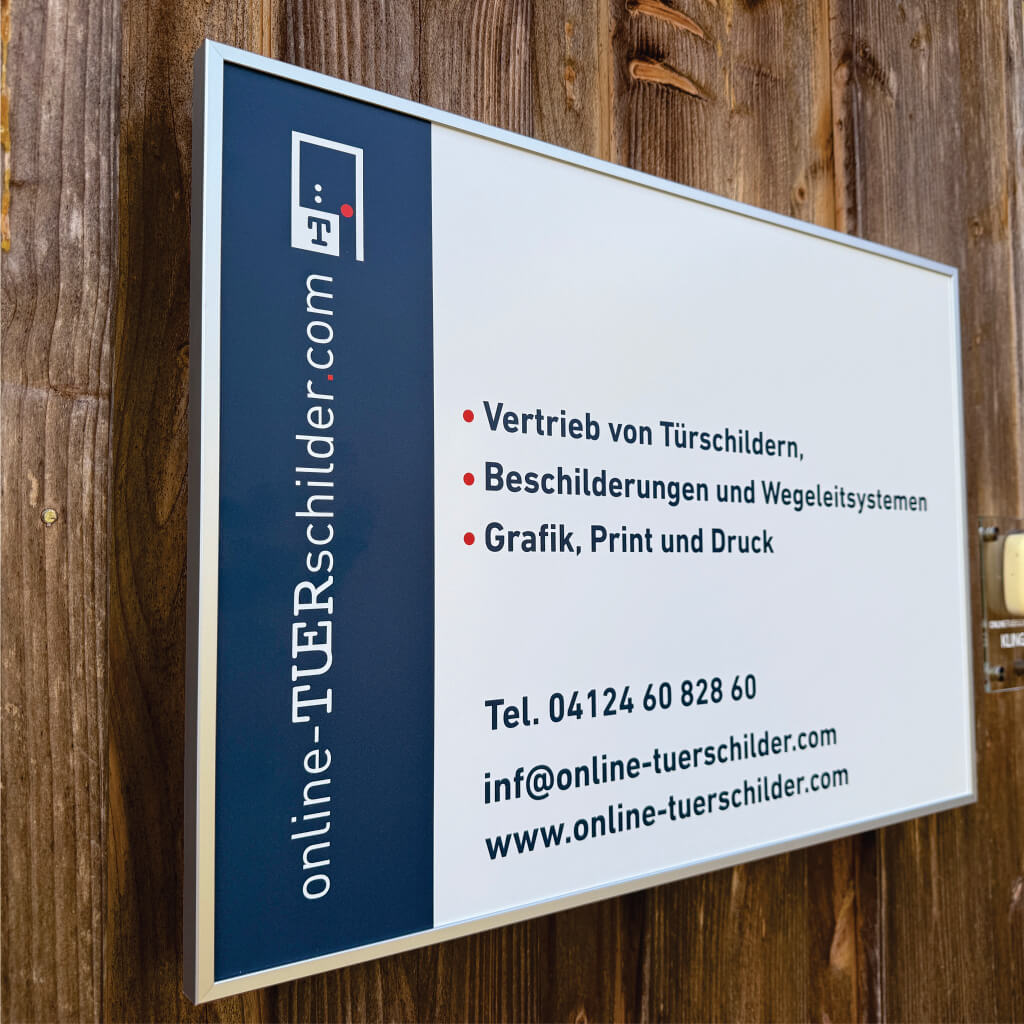 Firmenschild Sylt - stabiles Alu Rahmenprofil mit einschiebbarer Alu-Dibond Platte