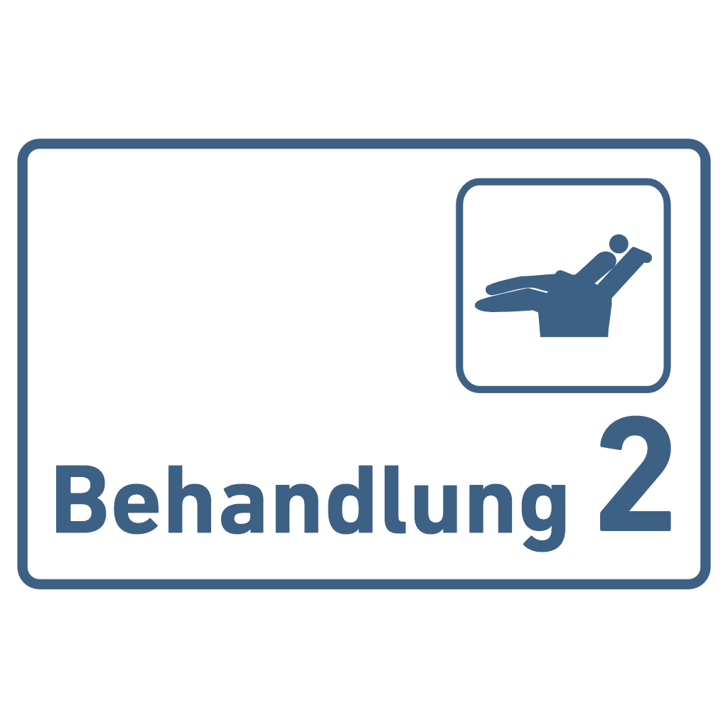 BEHANDLUNG 1-9 Zahnarzt Praxisschild Acrylglas - Folienaufkleber in 130 x 200 mm zum Kleben