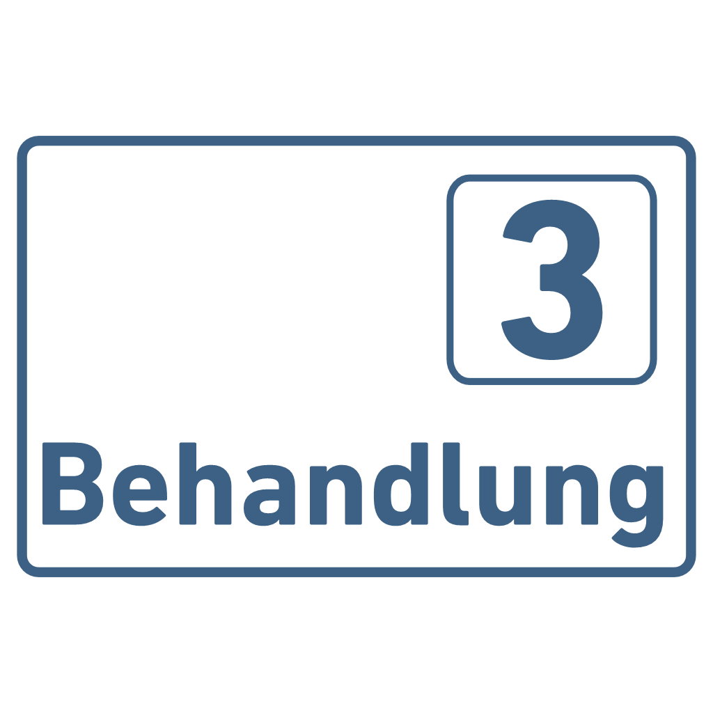 Behandlung 1-9-Praxisschilder Acrylglas-Folienaufkleber in 130 x 200 mm zum Kleben
