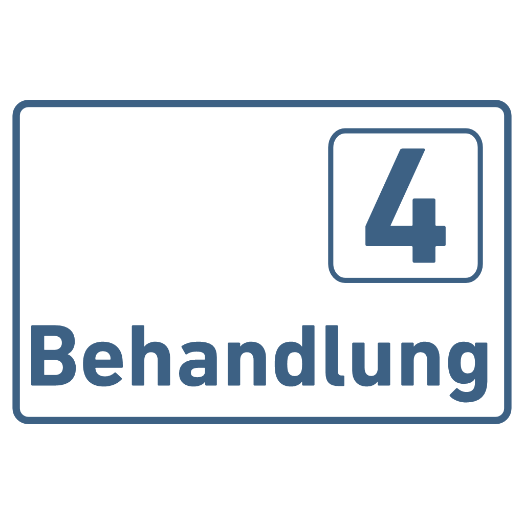 Behandlung 1-9-Praxisschilder Acrylglas-Folienaufkleber in 130 x 200 mm zum Kleben