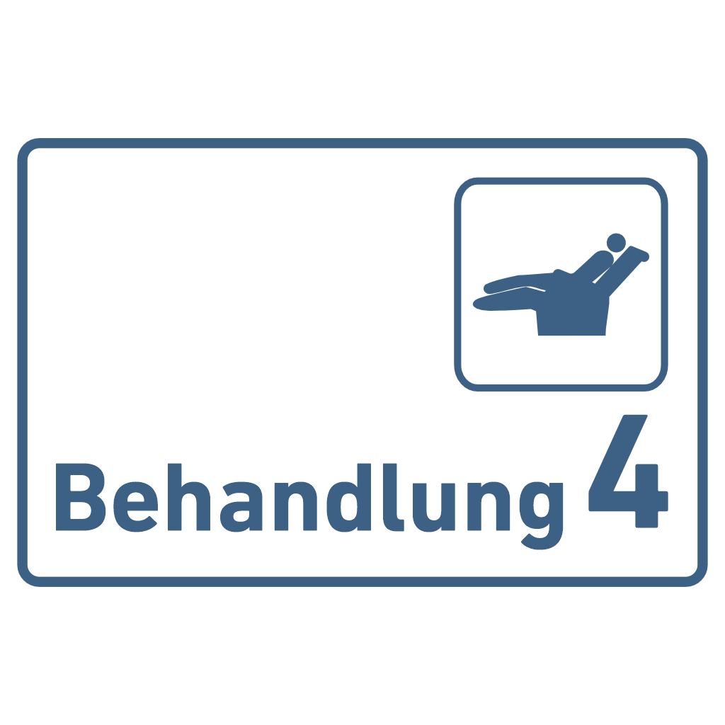 BEHANDLUNG 1-9 Zahnarzt Praxisschild Acrylglas - Folienaufkleber in 130 x 200 mm zum Kleben