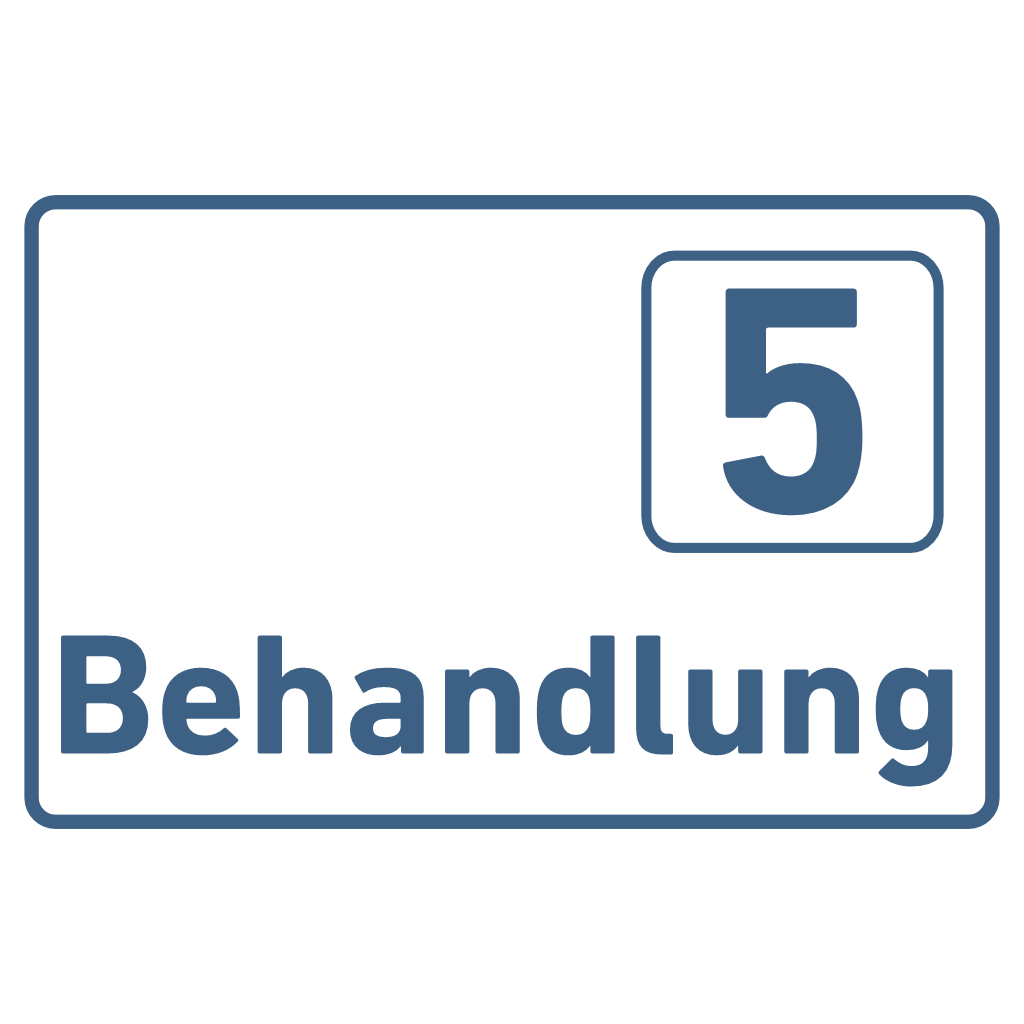 Behandlung 1-9-Praxisschilder Acrylglas-Folienaufkleber in 130 x 200 mm zum Kleben