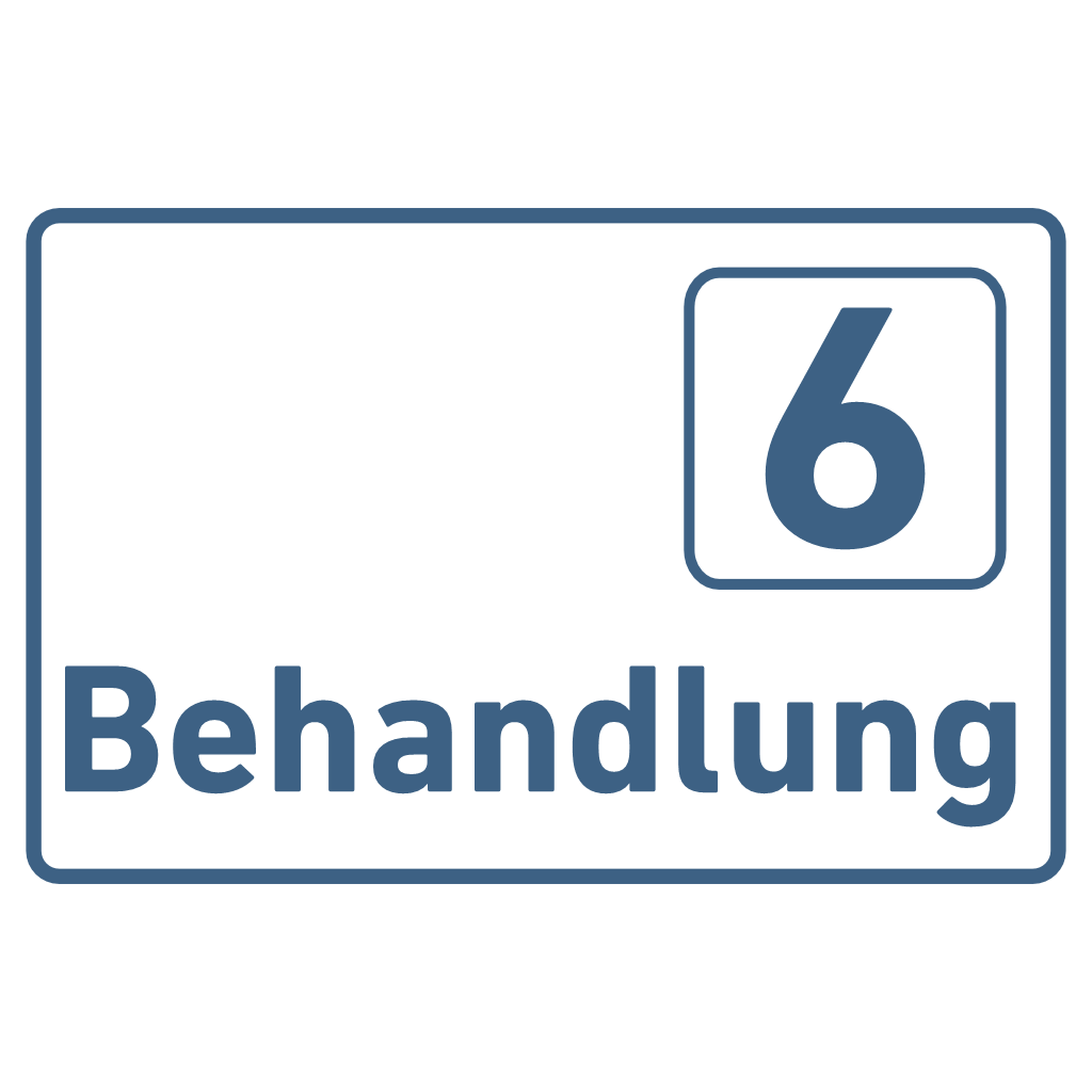 Behandlung 1-9-Praxisschilder Acrylglas-Folienaufkleber in 130 x 200 mm zum Kleben