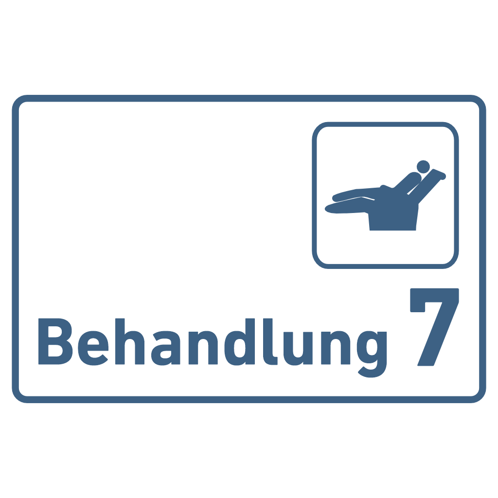 BEHANDLUNG 1-9 Zahnarzt Praxisschild Acrylglas - Folienaufkleber in 130 x 200 mm zum Kleben