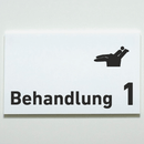 BEHANDLUNG 1-9 Zahnarzt-Praxisschild-Acrylglas-Folienaufkleber in 130 x 200 mm zum Kleben
