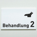 BEHANDLUNG 1-9 Zahnarzt-Praxisschild-Acrylglas-Folienaufkleber in 130 x 200 mm zum Kleben