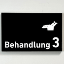 BEHANDLUNG 1-9 Zahnarzt-Praxisschild-Acrylglas-Folienaufkleber in 130 x 200 mm zum Kleben
