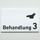 BEHANDLUNG 1-9 Zahnarzt-Praxisschild-Acrylglas-Folienaufkleber in 130 x 200 mm zum Kleben