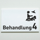 Behandlung 1-9 mit Piktogramm-Praxisschild-Acrylglas-Folienaufkleber in 130 x 200 mm zum Kleben