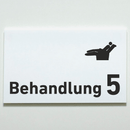 BEHANDLUNG 1-9 Zahnarzt-Praxisschild-Acrylglas-Folienaufkleber in 130 x 200 mm zum Kleben