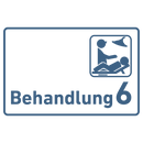Behandlung 1-9 mit Piktogramm-Praxisschild-Acrylglas-Folienaufkleber in 130 x 200 mm zum Kleben