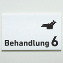BEHANDLUNG 1-9 Zahnarzt-Praxisschild-Acrylglas-Folienaufkleber in 130 x 200 mm zum Kleben