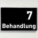 BEHANDLUNG 1-9 Zahnarzt-Praxisschild-Acrylglas-Folienaufkleber in 130 x 200 mm zum Kleben
