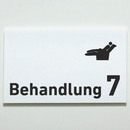 BEHANDLUNG 1-9 Zahnarzt-Praxisschild-Acrylglas-Folienaufkleber in 130 x 200 mm zum Kleben