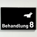 BEHANDLUNG 1-9 Zahnarzt-Praxisschild-Acrylglas-Folienaufkleber in 130 x 200 mm zum Kleben